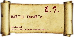 Béli Teréz névjegykártya